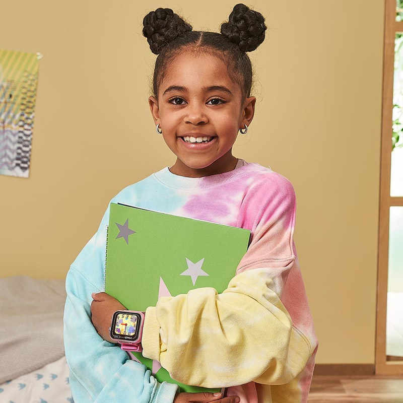 VTech KidiZoom Smart Watch MAX rozā bērnu viedpulkstenis ar divām kamerām, 20+ spēlēm, aktivitāšu sekotāju, ūdens šļakstu izturīgs