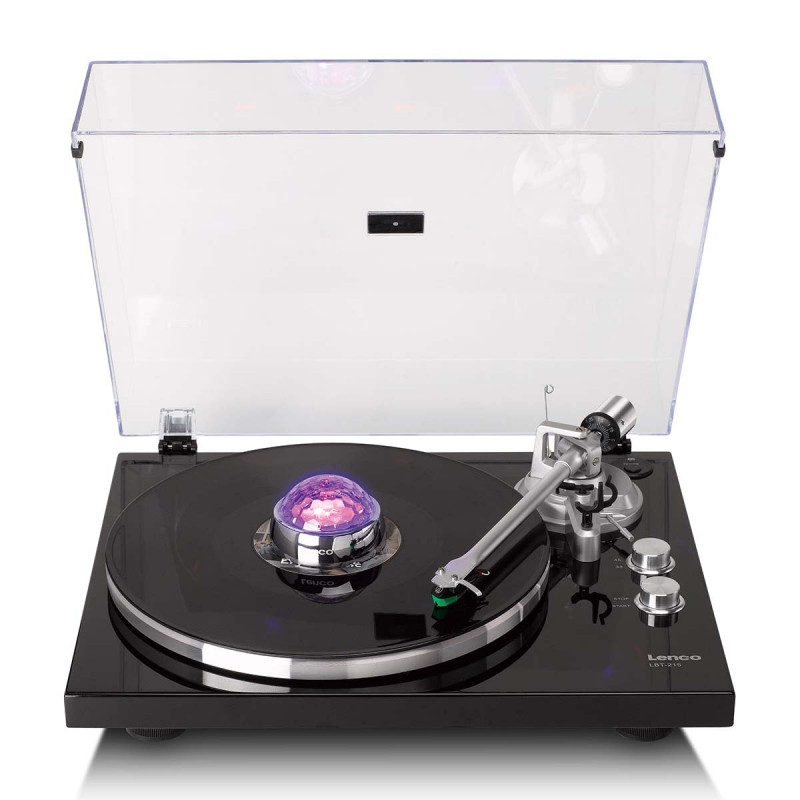 Lenco TTA-080SI skaņuplašu stabilizators ar RGB disko gaismu, 250 g, sudrabs