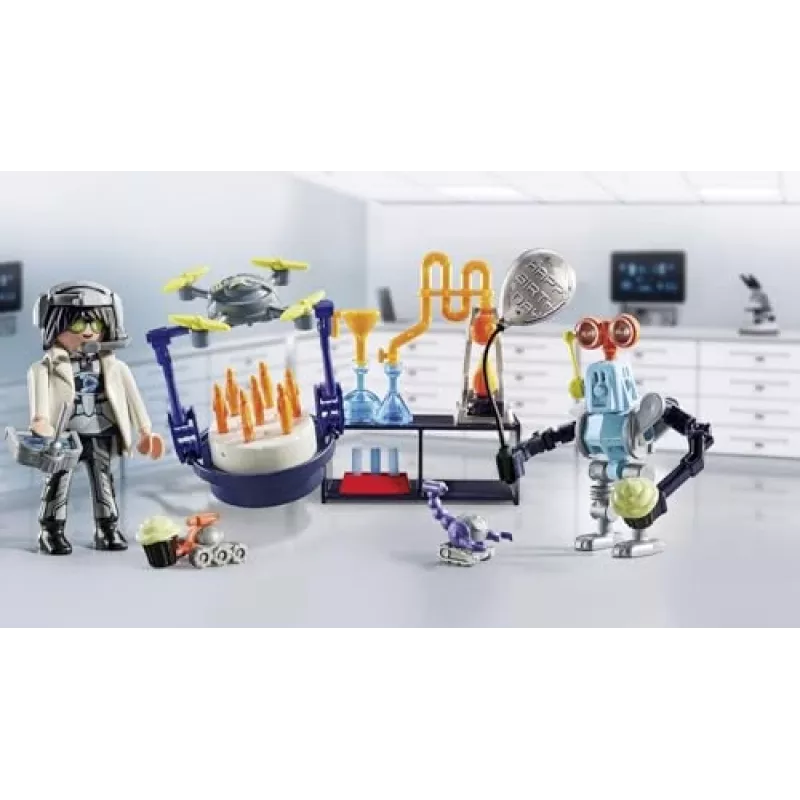Playmobil 71450 My Life: Researchers with Robots Science-themed Party in the Lab Including a Transport Drone and Robots Fun Imaginative Role-play Arti