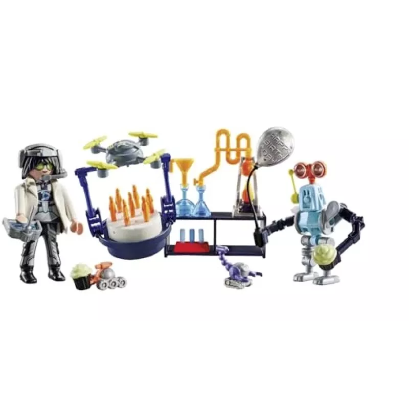 Playmobil 71450 My Life: Researchers with Robots Science-themed Party in the Lab Including a Transport Drone and Robots Fun Imaginative Role-play Arti