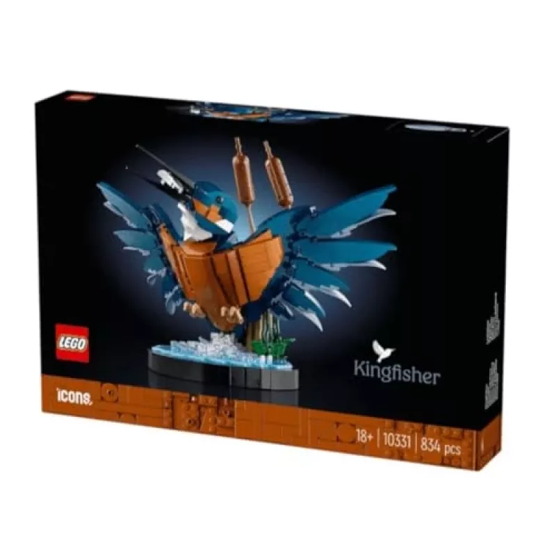LEGO Icons Zivju dzenīša putna komplekts modelēšanas komplekts pieaugušajiem ar ūdens ainavu un statīvu lieliska mājas un biroja galda dekorācija Valentīndienai