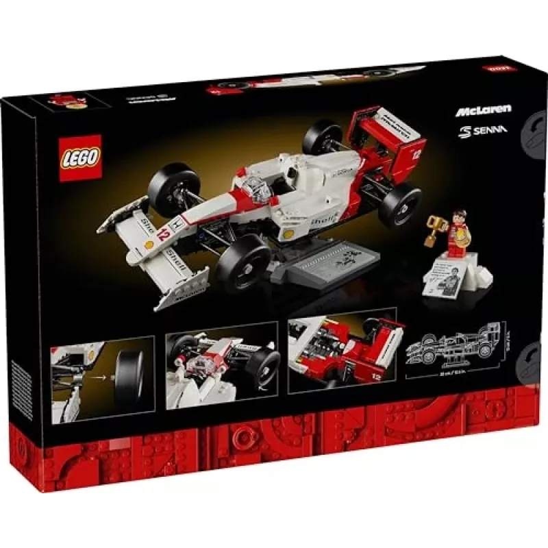 LEGO komplekts McLaren MP4/4 Ayrton Senna 10330 — LEGO ICONS mēroga modeļa eksponāts