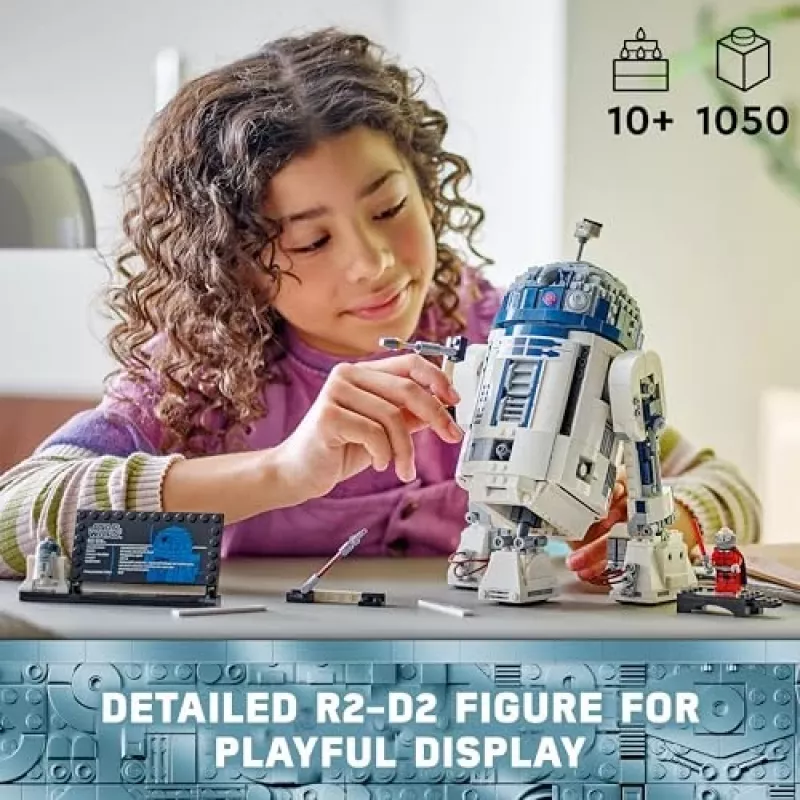 LEGO būvējamais droīds R2‑D2 komplekts 75379 — 1 050 detaļas, 10+ gadi, 160×110×240 mm, 0,24 kg