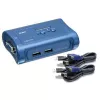TRENDnet 2 portu USB KVM slēdzis un kabeļa komplekts, 2048 x 1536 izšķirtspēja, ierīču uzraudzība, automātiskā skenēšana, skaņas signāli, USB 1.1, atbilst