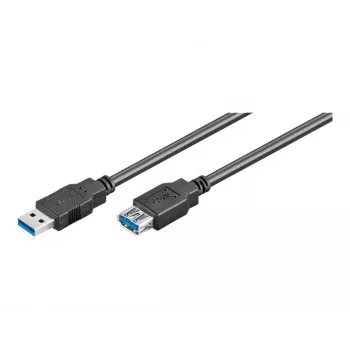 Wentronic Goobay USB 3.0 SuperSpeed pagarinājuma kabelis, melns, 5 m - USB 3.0 spraudnis (A tips) > USB 3.0 ligzda (A tips) (95726)