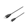 Equip USB 2.0 Type A to Micro-B kabelis, 1.0m, Melns, 1 m, USB A, Micro-USB B, USB 2.0, Male/Male, Melns