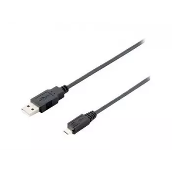 Equip USB 2.0 Type A to Micro-B kabelis, 1.0m, Melns, 1 m, USB A, Micro-USB B, USB 2.0, Male/Male, Melns