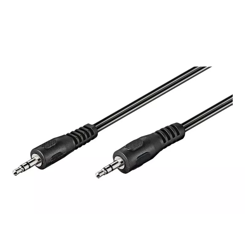 Wentronic Goobay 3,5 mm savienojuma kabelis, melns, 2,5 m - 3,5 mm ligzda (3 kontaktu, stereo) > 3,5 mm ligzda (3 kontaktu, stereo) (50449)