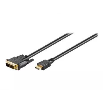 Wentronic Goobay HDMI™ / DVI-D kabelis, melns, 3 m - 19 kontaktu HDMI™ spraudnis>DVI-D (18+1) spraudnis (51581)