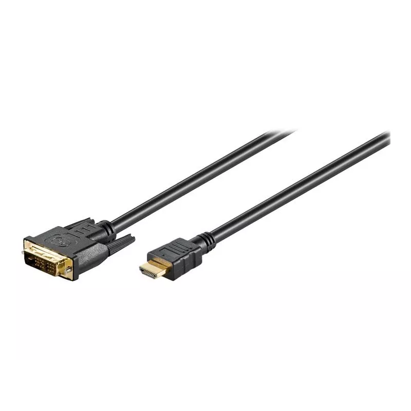 Wentronic Goobay HDMI™ / DVI-D kabelis, melns, 3 m - 19 kontaktu HDMI™ spraudnis>DVI-D (18+1) spraudnis (51581)