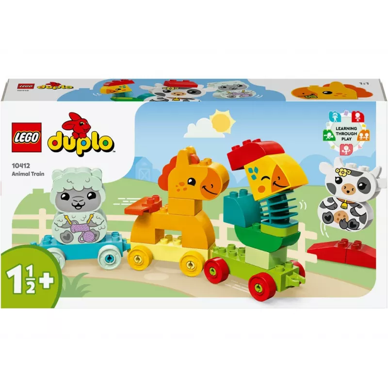 Konstrukciju rotaļlieta LEGO DUPLO Animal Train 10412 — 19 gab., vecumam no 1,5 gadiem, 170×60×430 mm