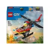 LEGO City Ugunsdzēsēju helikopters 60411 konstruktors, 85 detaļas, rotējoši lāpstiņas, 1 minifigūra, vecums 5+ (220×90×60 mm)