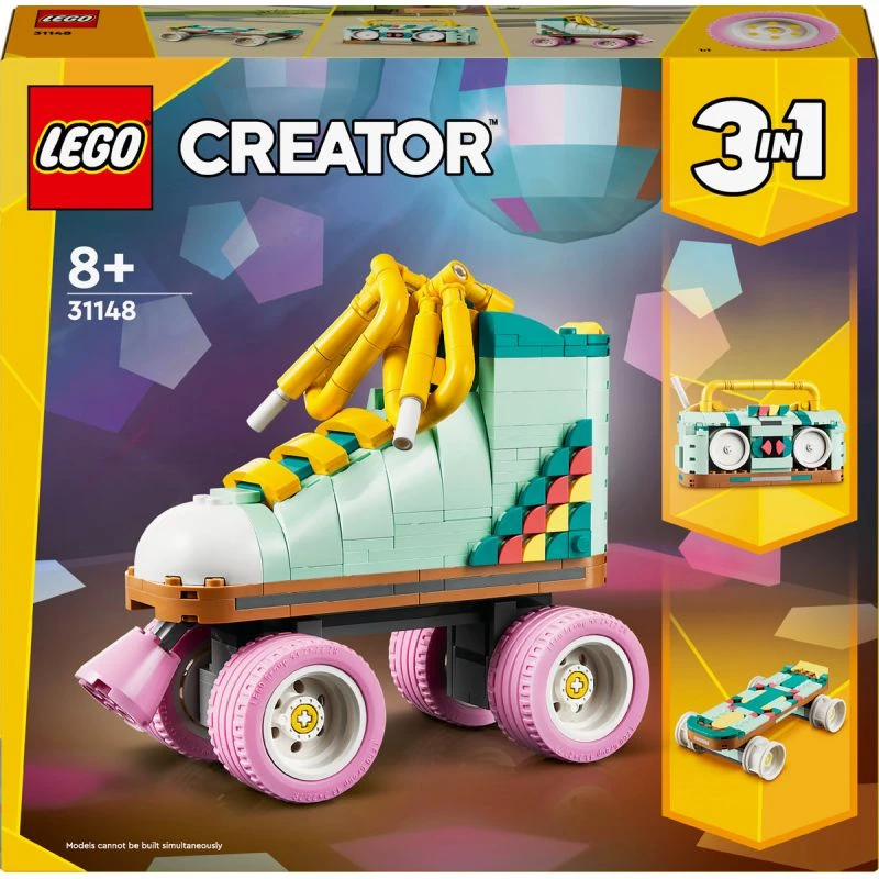 LEGO Creator būvējamas retro skrituļslidas, komplekts 31148, 2-in-1 modelis, 342 detaļas, 140×160×70 mm