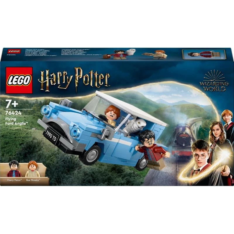 LEGO Harry Potter Lidojošais Ford Anglia auto rotaļlieta bērniem no 7 gadu vecuma, zēniem un meitenēm, būvējams modelis ar Ronu Vīzliju minifigūru un Hedvigu