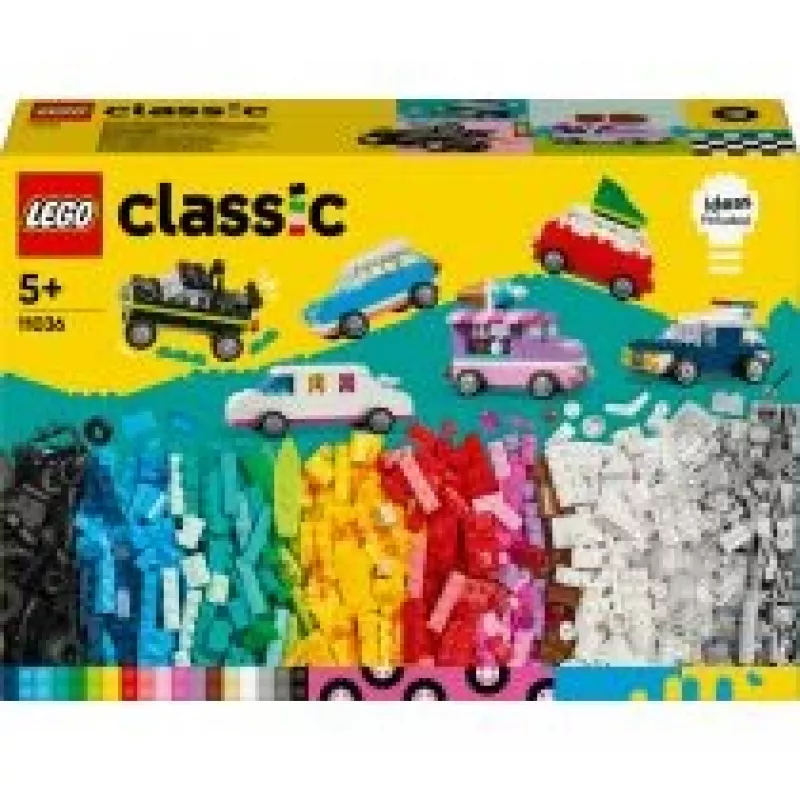 LEGO Classic Creative Vehicles Colourful Model Cars Kit Featuring a Police Car Toy & 11023 Classic zaļa Baseplate Square 32x32 Stud Building Grass