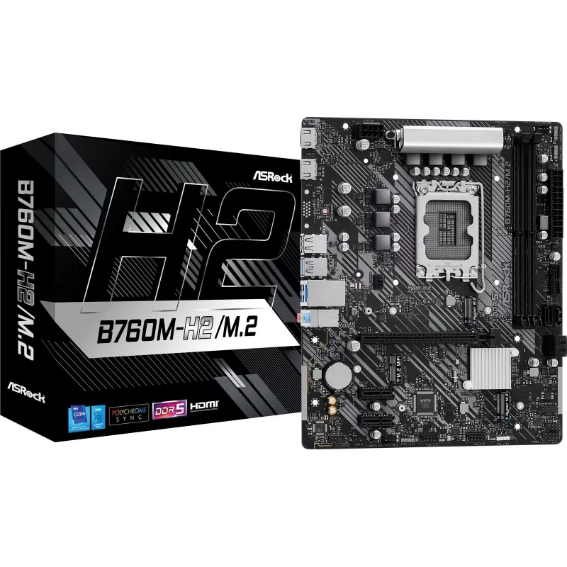 ASRock B760M-H2/M.2 DDR5 LGA1700 Micro-ATX mātesplate