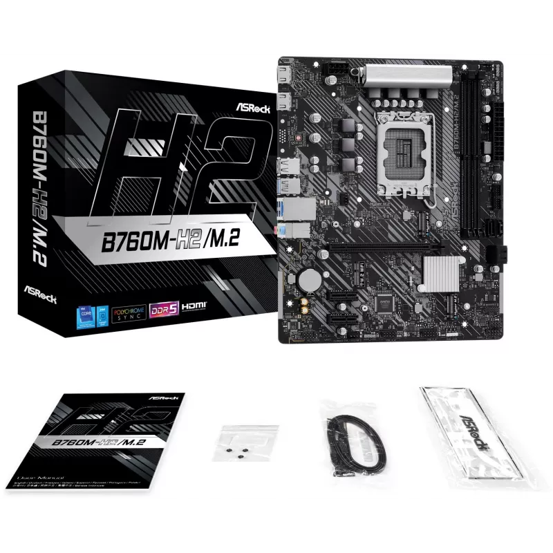 ASRock B760M-H2/M.2 DDR5 LGA1700 Micro-ATX mātesplate