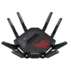 ASUS ROG Rapture GT-BE98 bezvadu maršrutētājs 10 Gigabit Ethernet četru joslu (2.4 GHz / 5 GHz-1 / 5 GHz-2 / 6 GHz) Melns