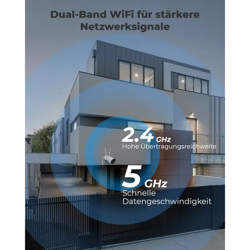 Reolink W320 - 5MP āra drošības kamera, 2,4/5 GHz Wi-Fi, personas/transportlīdzekļa/dzīvnieku noteikšana, 30 m nakts redzamība