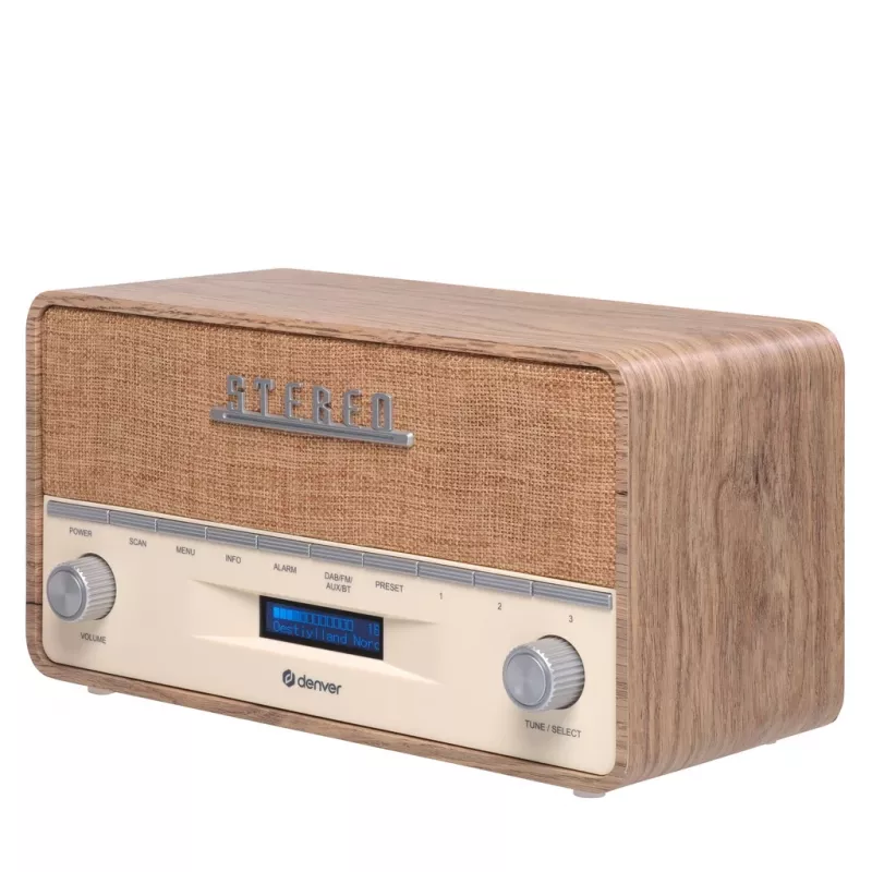 Pārnēsājamais radio Denver DAB-36LW digitālais uztvērējs DAB+ 5W LCD