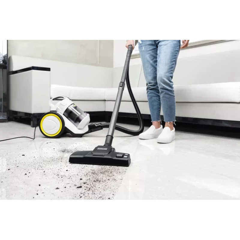 Putekļsūcējs Karcher VC 3 — sausā tīrīšana mājām, 700 W, 0,9 L bez maisa, HEPA 13, teleskopiskā caurule, 1,5 m šļūtene