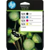HP 924 CMYK oriģinālo tintes kasetņu 4 iepakojums, melna, ciāna, fuksīna, dzeltena, 4 gab., 500 lapas, 400 lapas