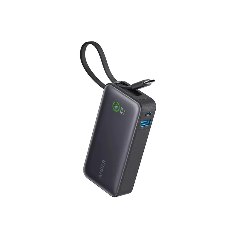 Powerbank 545 NANO 30W 10000mAh ar iebūvētu USB-C kabeli, melns