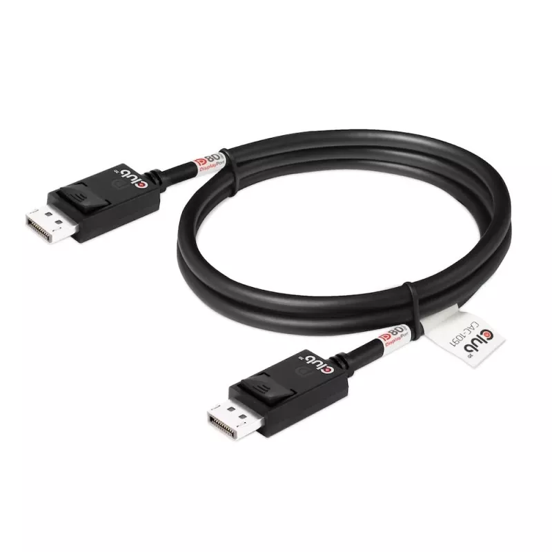 CLUB3D DisplayPort 2.1 Divvirzienu VESA DP80 sertificēts kabelis 4K240Hz, 8K60Hz vai 10K30Hz M/M 1,2 m/3,94 pēdas