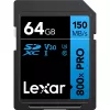 SDXC zibatmiņas karte Lexar 64 GB UHS-I 800xPRO — Class 10, U3, V30, 150 MB/s