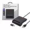 ID karšu lasītājs QOLTEC Smart chip ID card scanner — USB, melns, 84.5×65×16 mm, 63 g