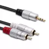 Audio kabelis Qoltec 52339 1m 2xRCA 3.5mm Melns