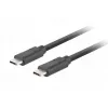 USB C–C kabelis LANBERG CA-CMCM-32CU-0018-BK USB 3.2 Gen 2, 1,8 m, melns, 100 W PD, 4K video