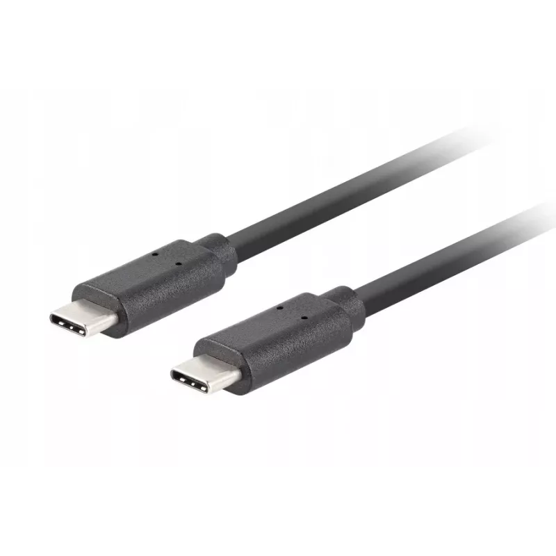USB C–C kabelis LANBERG CA-CMCM-32CU-0018-BK USB 3.2 Gen 2, 1,8 m, melns, 100 W PD, 4K video