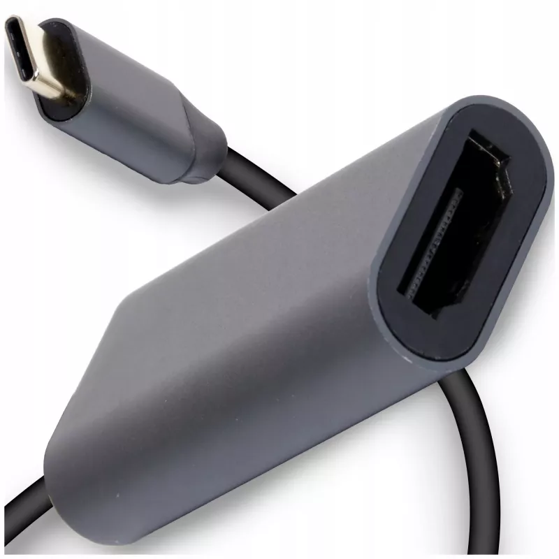 IBOX USB-C uz HDMI adaptera kabelis, modelis IACFAK, USB-C (vīrišķais) uz HDMI (sievišķais), 4K 60Hz, taisni savienotāji, sudraba krāsā