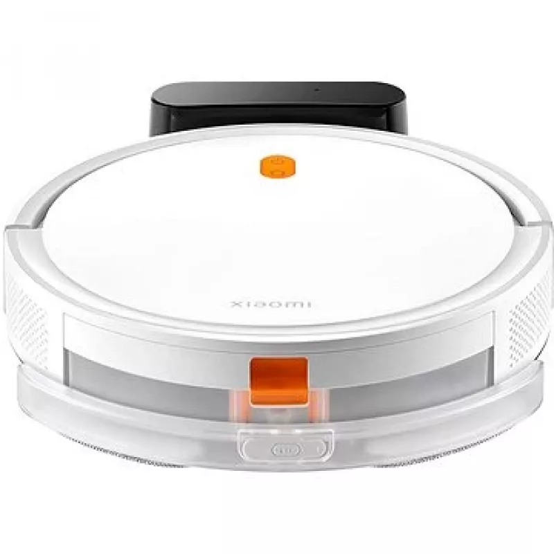 Robot vacuum Xiaomi E5 balta — 2000 Pa sūkšanas jauda, 2600 mAh baterija, 110 min darbības laiks, 0.4 L putekļu tvertne, mitrā slaucīšana