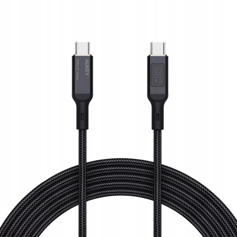 AUKEY CB-MCC102 USB kabelis 1,8 m USB C melns 480 Gbit/s