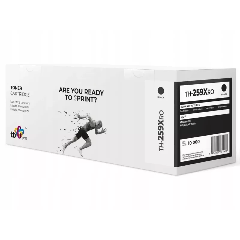 Toner paredzēta HP LJ PRO M404 CF259X TH-259XRO atjaunota Melns