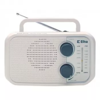 Radio Eltra DANA balts – portatīvs analogs radio, kompakts galda dizains