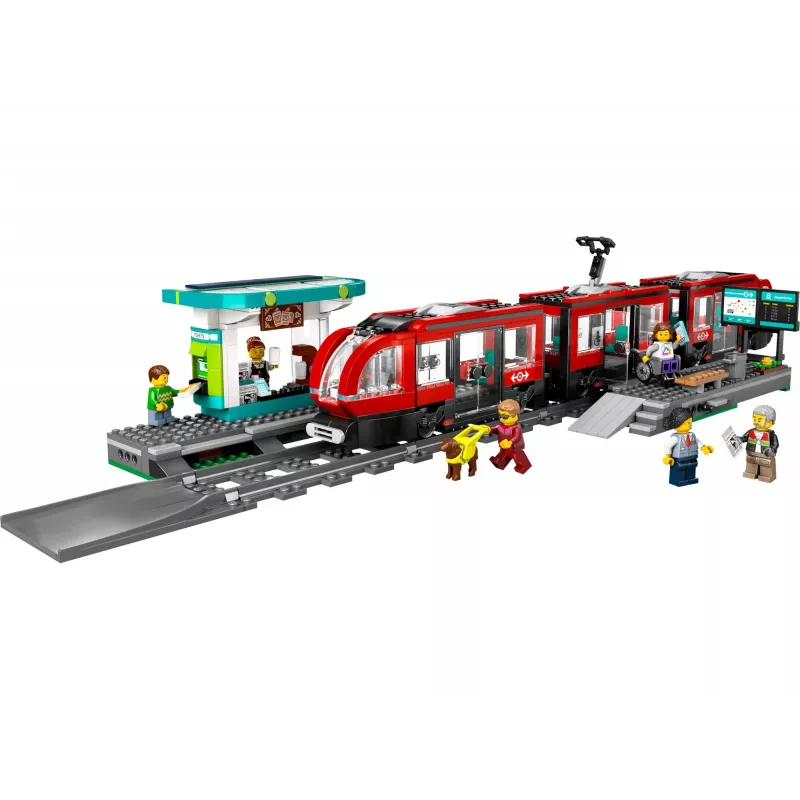 LEGO City pilsētas tramvaja un stacijas lomu spēles būvēšanas komplekts bērniem ar rotaļu tramvaju, dāvana zēniem un meitenēm no 7 gadu vecuma, kuriem patīk transportlīdzekļi