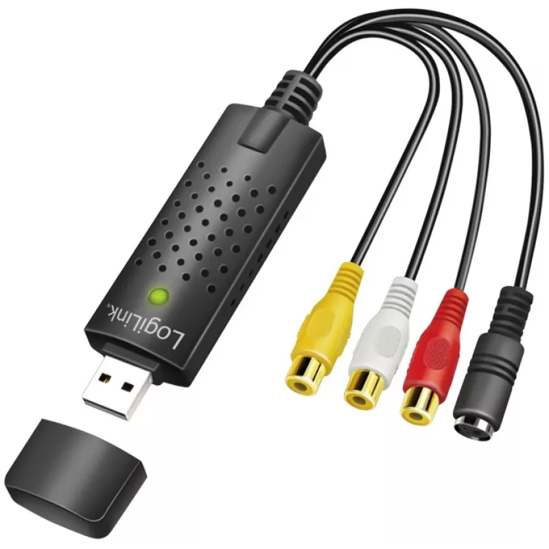 LogiLink USB 2.0 a/V Grabber. USB a/M Zu 3xCinch + MiniDIN5/F. Melns