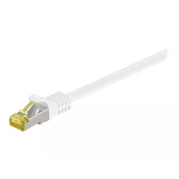 Wentronic GoobayCat.7 neapstrādāts kabelis plāksteris, S/FTP (PiMF), balts, 0,25 m - LSZH bez halogēna, varš, RJ45 spraudnis (91089)