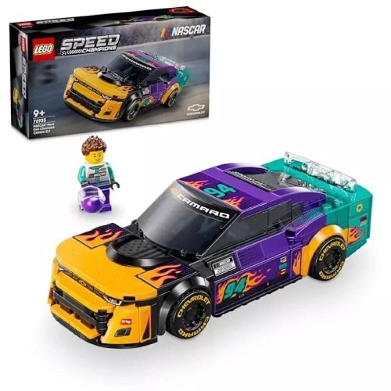 Konstrukciju rotaļlieta LEGO Speed Champions 76935 NASCAR Next Gen Chevrolet Camaro ZL1, 328 detaļas, 1 minifigūriņa, vecums 9+