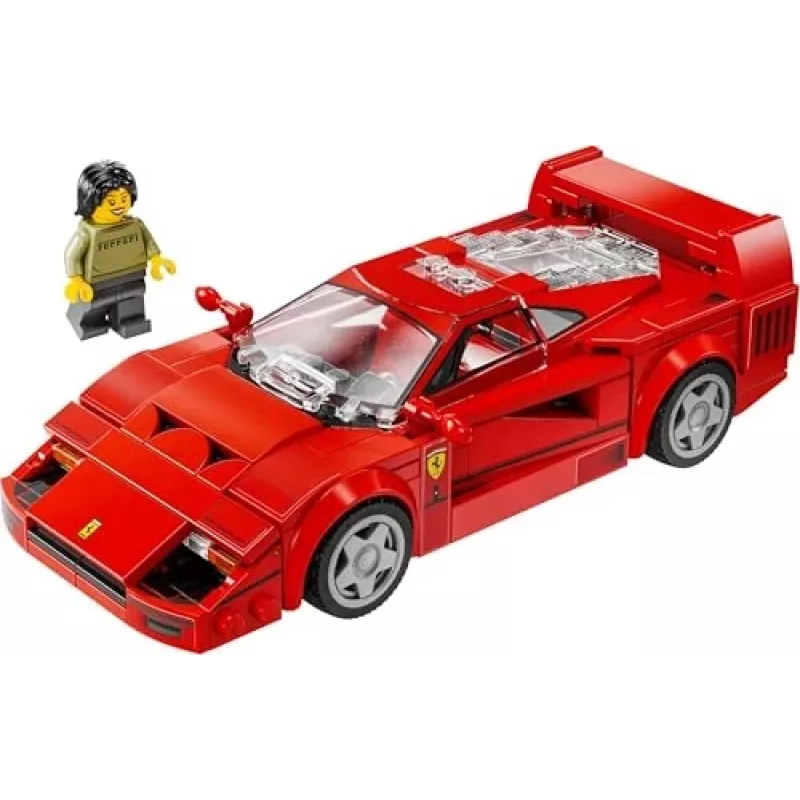 LEGO Speed Champions Ferrari F40 Supercar būvējams transportlīdzeklis rotaļlieta modelis automašīna 9+ gadus veciem zēniem un meitenēm ar vadītāja minifigūru bērnu guļamistabai