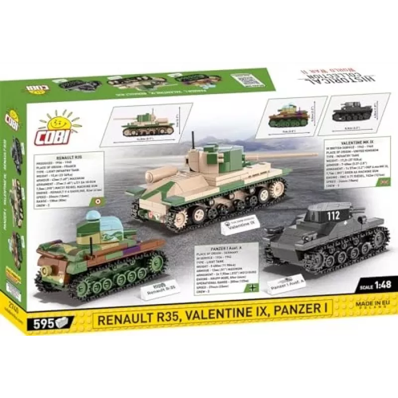 Building set COBI Renault R35 Valentine IX Panzer I 595 gab.