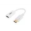 UNITEK zeltīts DisplayPort DP uz HDMI 4K UHD HDTV vīriešu uz sieviešu pārveidotājs ar audio - Y-6332 balts
