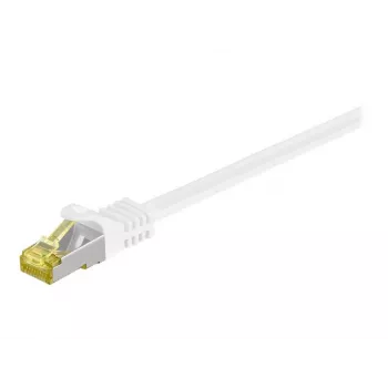 Wentronic Goobay Cat.7 neapstrādāts kabelis, komutācijas kabelis, S/FTP (PiMF), balts, 0,5 m - LSZH bez halogēna, varš, RJ45 spraudnis (91090)