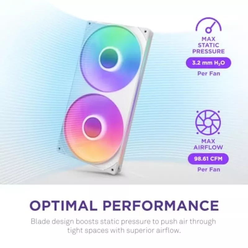 Ventilators NZXT RF-U28HF-W1 140mm 2000 RPM 98.61 CFM Balts