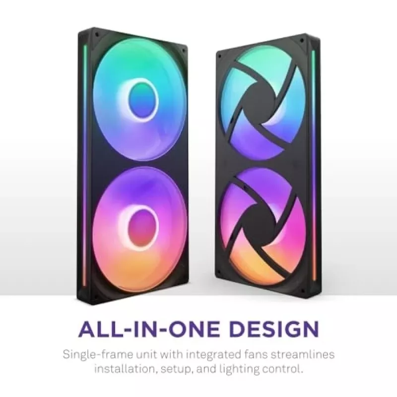 NZXT F280 RGB Core 140mm ARGB PWM 2-Pack Melns