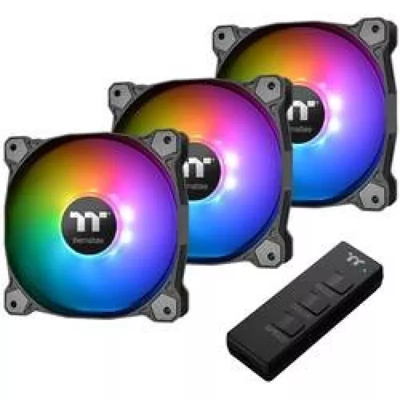 Thermaltake Pure 12 ARGB 120mm korpusa ventilatori 3 komplektā melnā krāsā