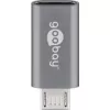 Goobay USB 2.0 Hi-Speed adapteris, pelēks, pelēks - USB-C™ ligzda > USB 2.0 Micro spraudnis (B tips) (55553)